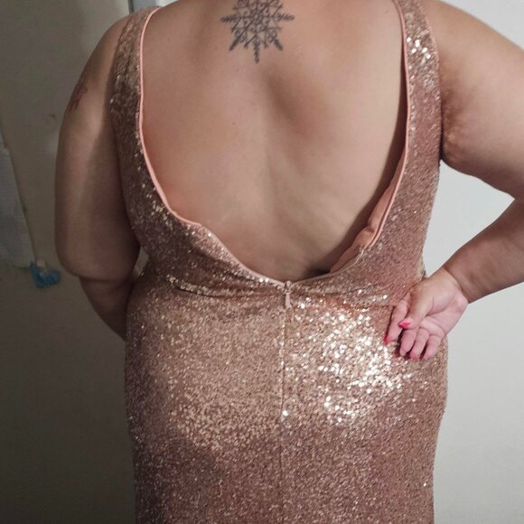 Alfred Angelo Elegant Rose Gold Sequins Wedding Dress 20W Alfred Angelo Elegant Rose Gold Sequins Wedding Dress 20W